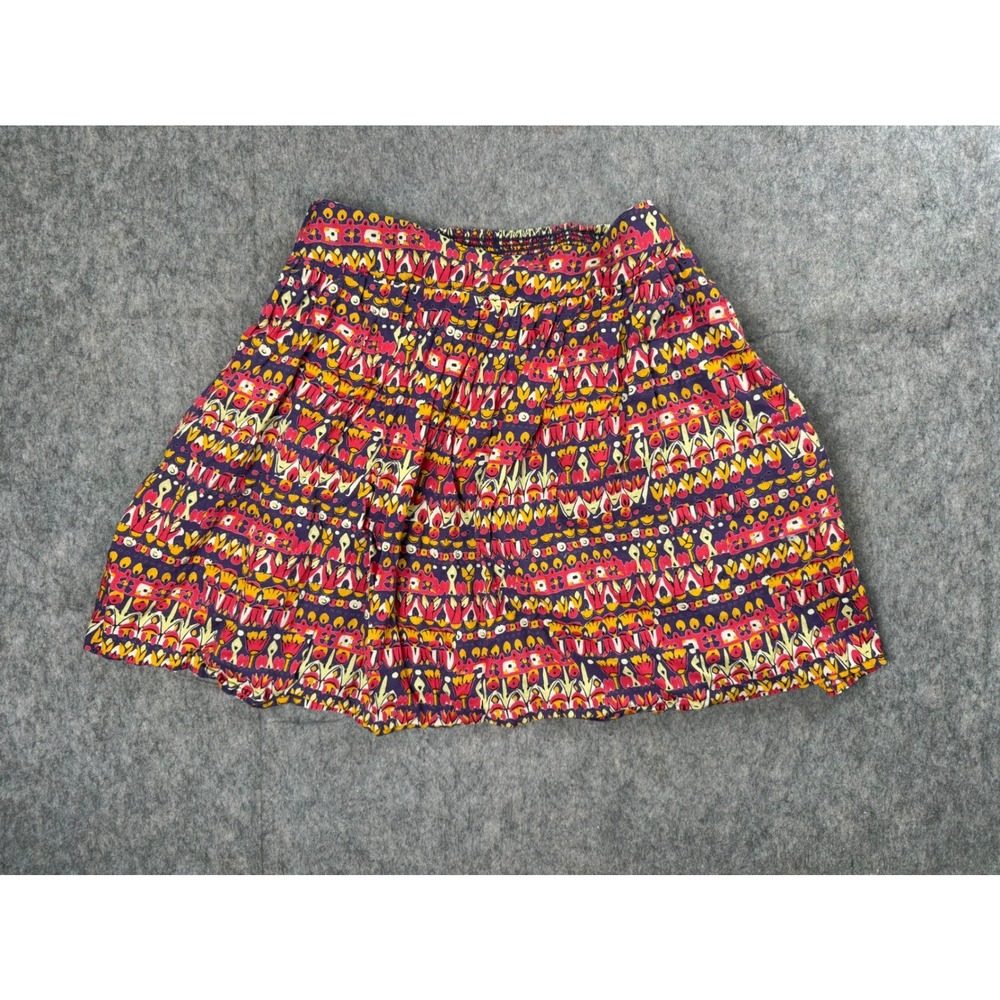 Edme & Esyllte Skirt Womens S Purple Red Geometric Cotton Boho Mini Anthro